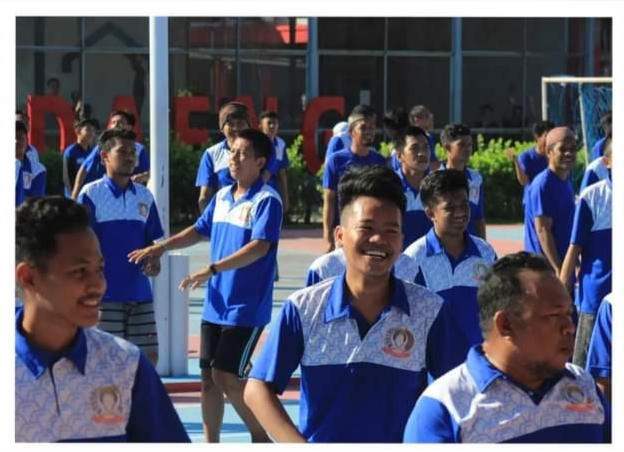 Terlihat Senang Warga Binaan Rutan Makassar Ikuti Senam Pagi Pasca Libur Panjang