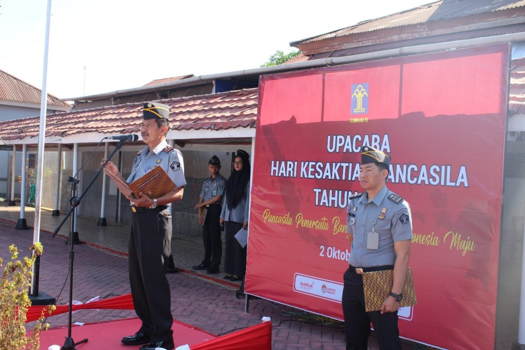 Petugas dan WBP Lapas Narkotika Sungguminasa ikuti Upacara Hari Kesaktian Pancasila Tahun 2023