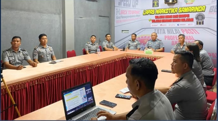 Perkuat Komitmen, Lapas Narkotika Samarinda Ikuti Pengarahan Direktur Jenderal Pemasyarakatan