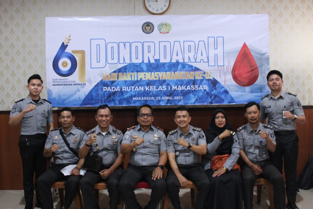 “Pasti Bermanfaat” Lapas Narkotika Sungguminasa Sukses Gelar Donor Darah dalam Rangka HBP ke-61