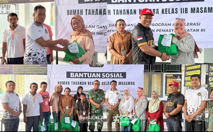 Dukung Program Kementerian Imigrasi dan Pemasyarakatan, Rutan Masamba Bagikan Paket Bansos