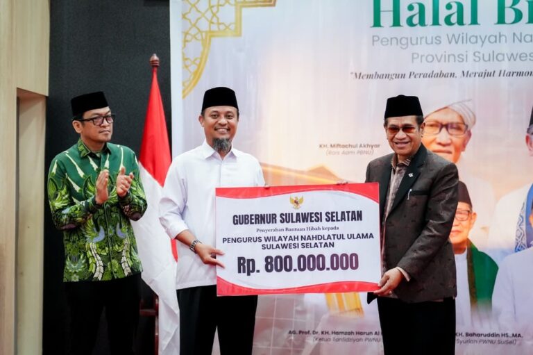 Halal Bihalal PWNU, Gubernur Andi Sudirman Sulaiman Serahkan Hibah Rp800 Juta dan Alsintan