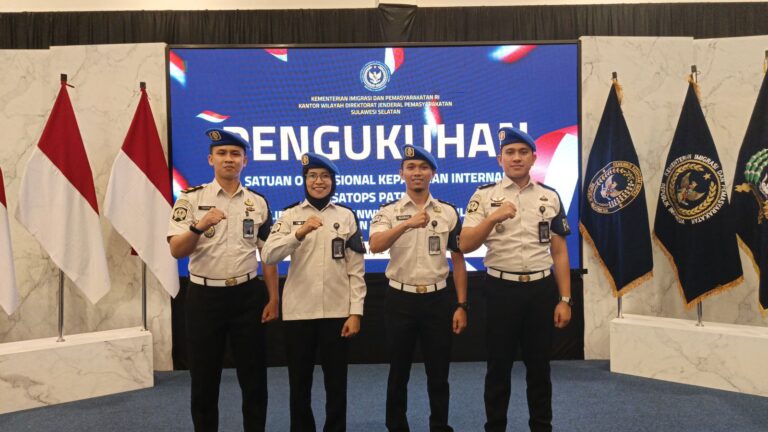 Empat Pegawai Lapas Narkotika Sungguminasa Hadiri Pengukuhan SATOPS PATNAL Kanwil Ditjenpas Sulsel