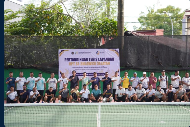 Rutan Selayar Ikuti Pertandingan Tenis Lapangan Antar UPT se-Sulsel dalam Rangka HBP Ke-62