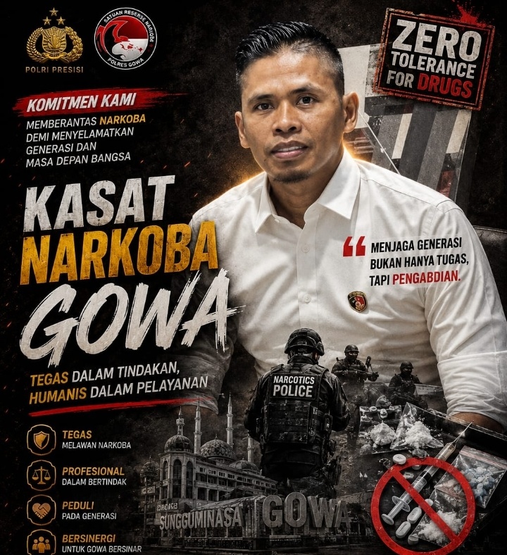 Zero Tolerance for Drugs, Kasat Resnarkoba Polres Gowa Tegaskan Perang Tanpa Kompromi Melawan Narkotika