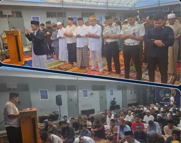 Semangat Kebersamaan Iduladha, Rutan Malino Gelar Salat Ied dan Terima Hewan Kurban dari BRI Sungguminasa