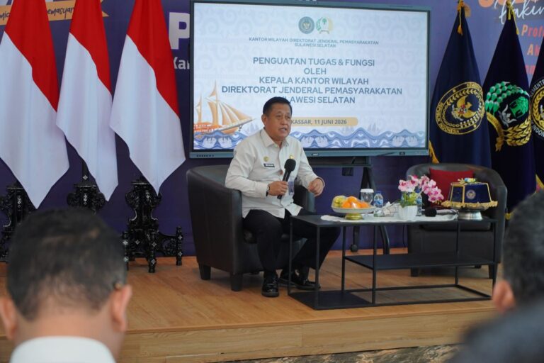 Perdana Beri Arahan, Kakanwil Ditjenpas Sulsel, Mulyadi Tekankan Budaya Kerja Nyata