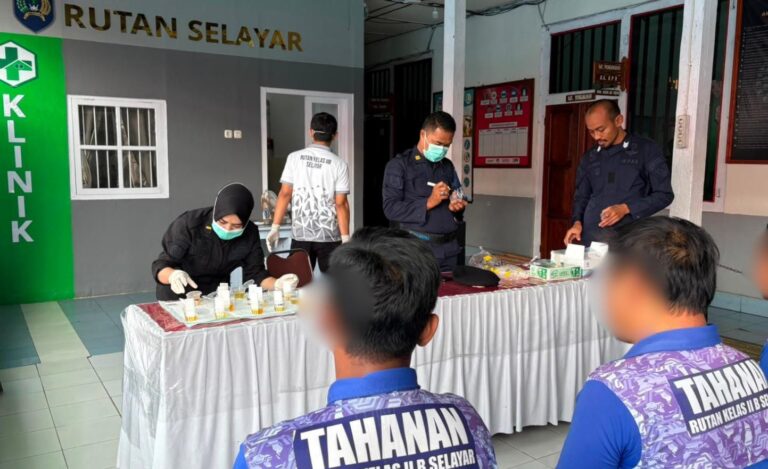 Rutan Selayar Gelar Tes Urine Warga Binaan dan Pegawai, Seluruh Hasil Negatif Narkoba