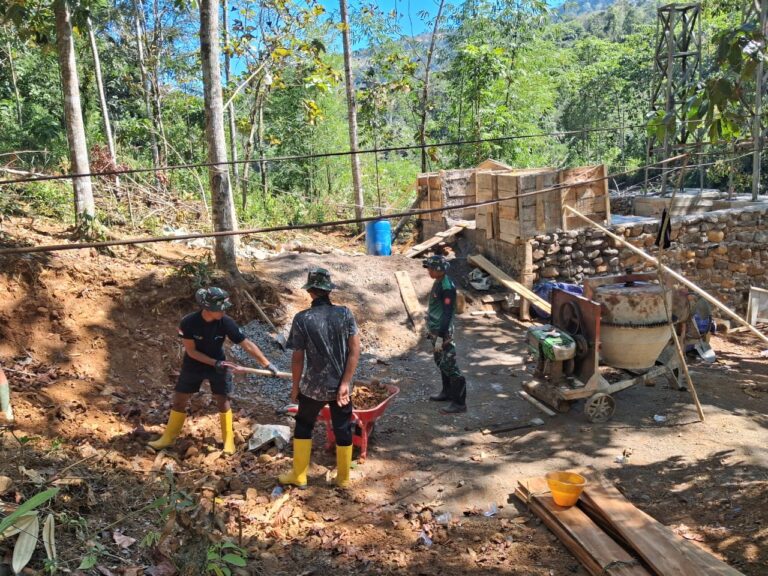 Sinergi Prajurit dan Rakyat, Kodim 1409/Gowa Pacu Pembangunan Jembatan Gantung Tahap V di Dua Lokasi Vital