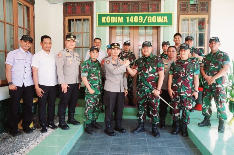 Perkuat Sinergitas TNI-Polri, Kapolresta Gowa Kunjungi Makodim 1409/Gowa