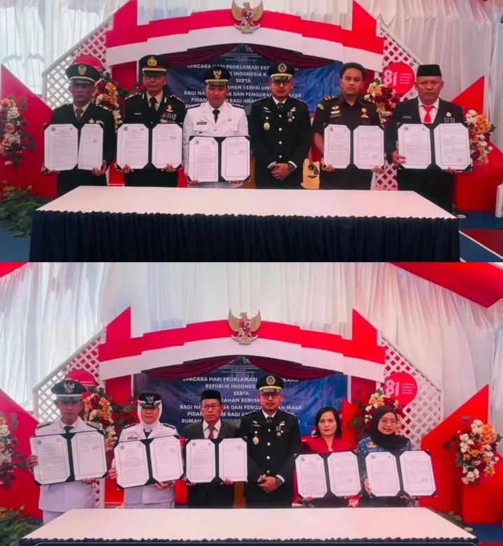 Semarak HUT ke-81 RI, Rutan Malino Serahkan Remisi kepada 93 Warga Binaan dan Perkuat Sinergi Lintas Instansi
