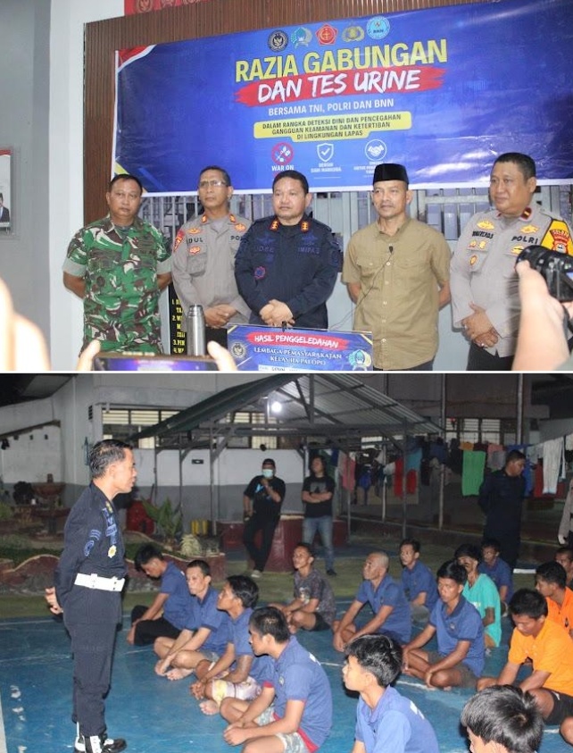 Wujudkan Lapas Aman dan Kondusif, Lapas Palopo Bersinergi dengan TNI, Polri, dan BNNK Gelar Razia Gabungan dan Tes Urine WBP