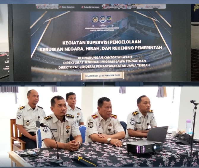 Lapas Kelas IIA Kumbang Ikuti Supervisi Pengelolaan Kerugian Negara Hibah dan Rekening Pemerintah Secara Daring