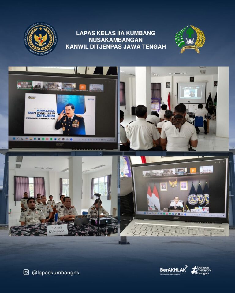 IKUTI RAPAT ANEV DIPIMPIN MENTERI, LAPAS KUMBANG SIAP OPTIMALKAN KINERJA DAN PELAYANAN