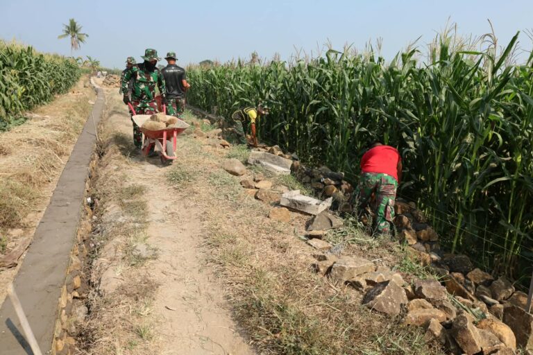 Progres Capai 25%, Pembangunan Talud TMMD ke-130 di Gowa Terus Dikebut