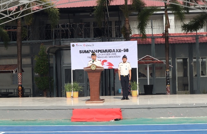 Rutan Makassar Gelar Upacara Hari Sumpah Pemuda, Tanamkan Semangat Persatuan bagi Warga Binaan